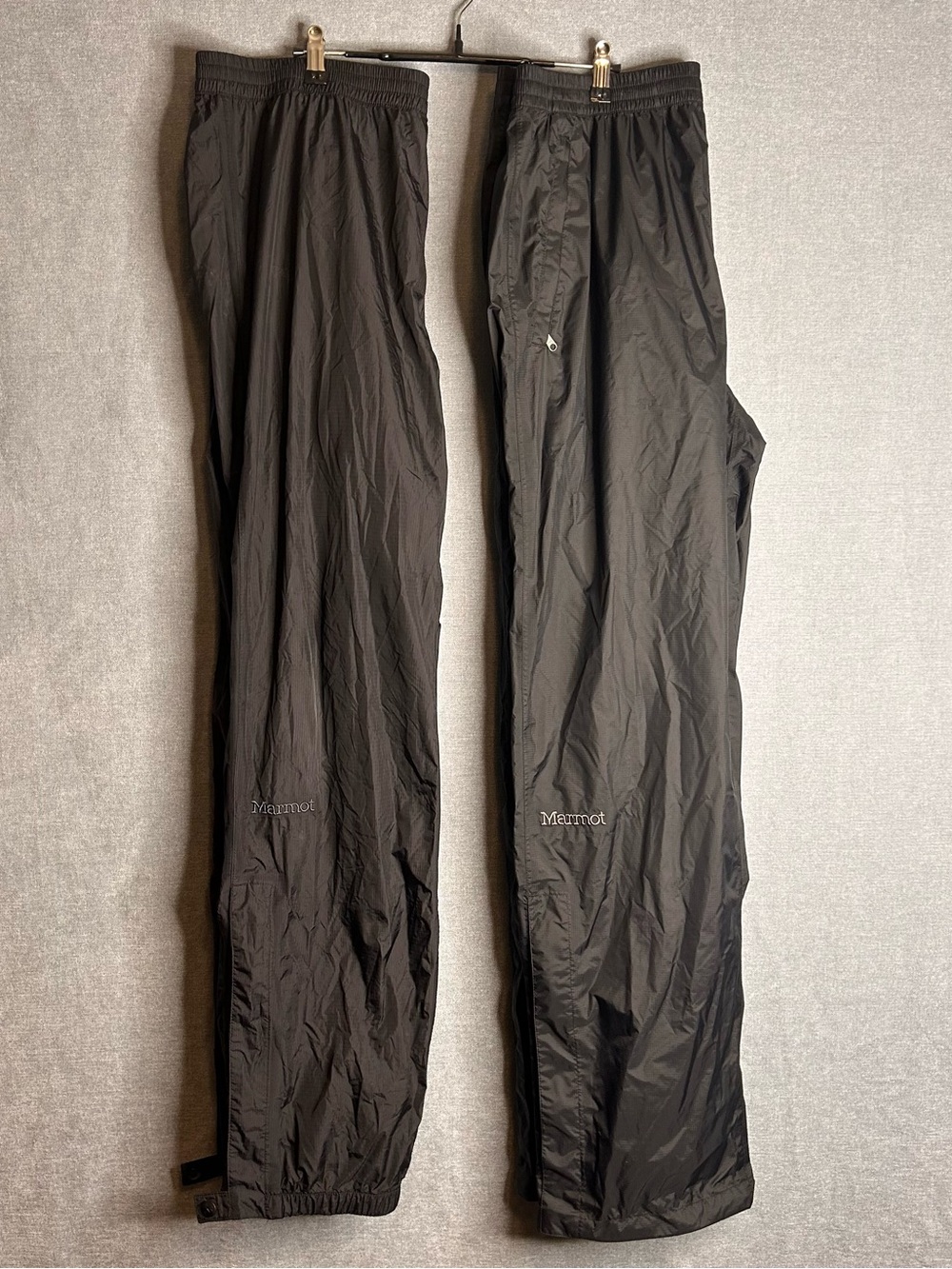 LOT of 2 Marmot PreCip Eco Rain Pants Mens Large L Black Waterproof Nylon